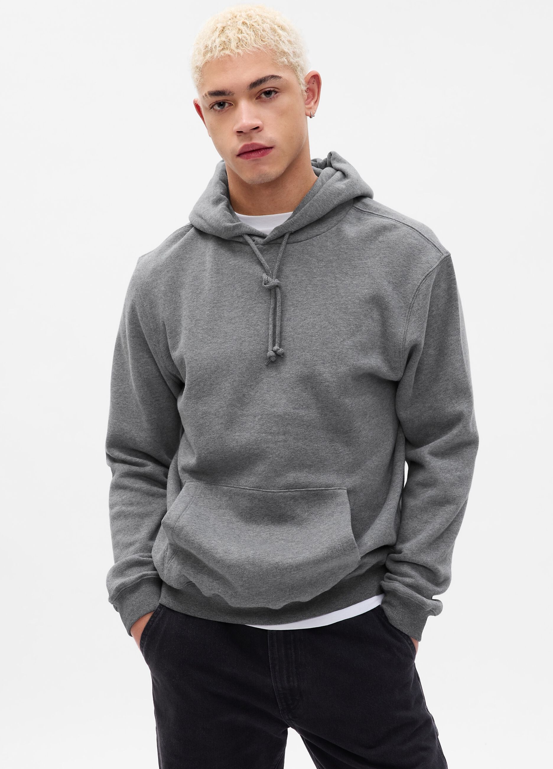 Sweatshirt with hood in cotton and modal
