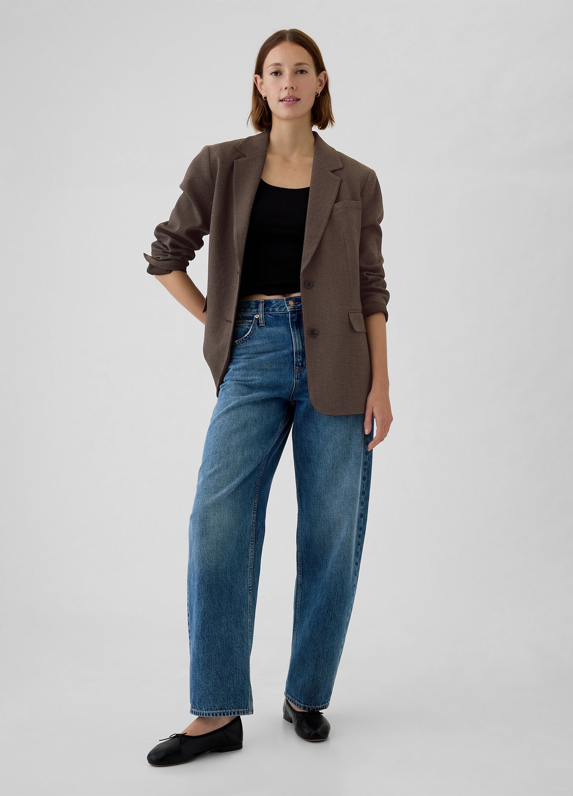 Blazer monopetto in pied de poule_1