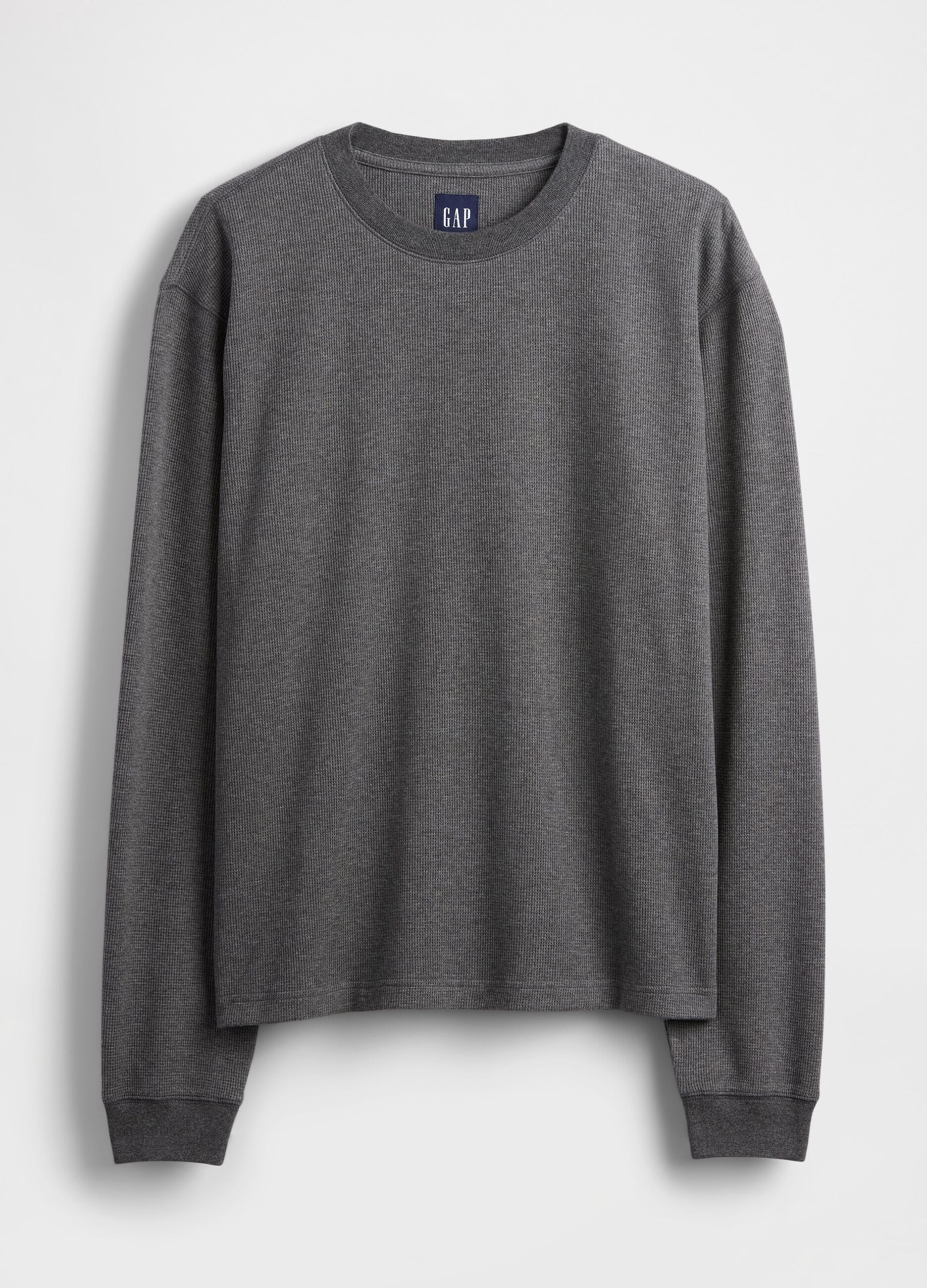 Maglia grigia elasticizzata a maniche lunghe