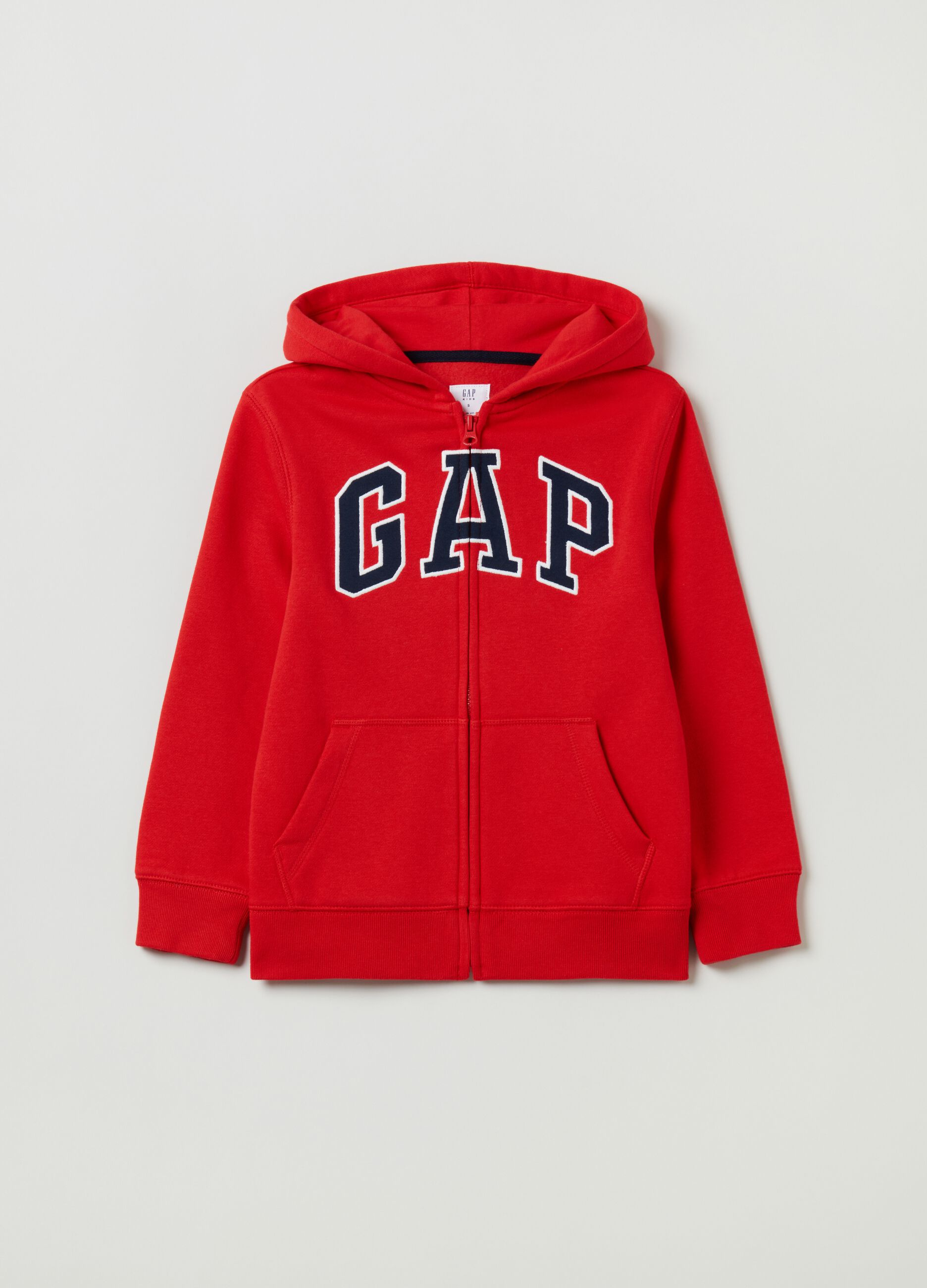 Full-zip fleece sweatshirt with logo embroidery