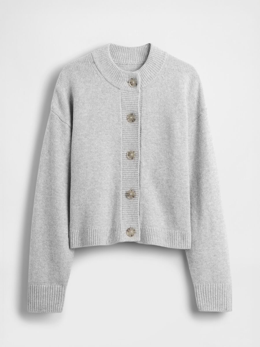 Cardigan grigio in misto cotone Donna_3