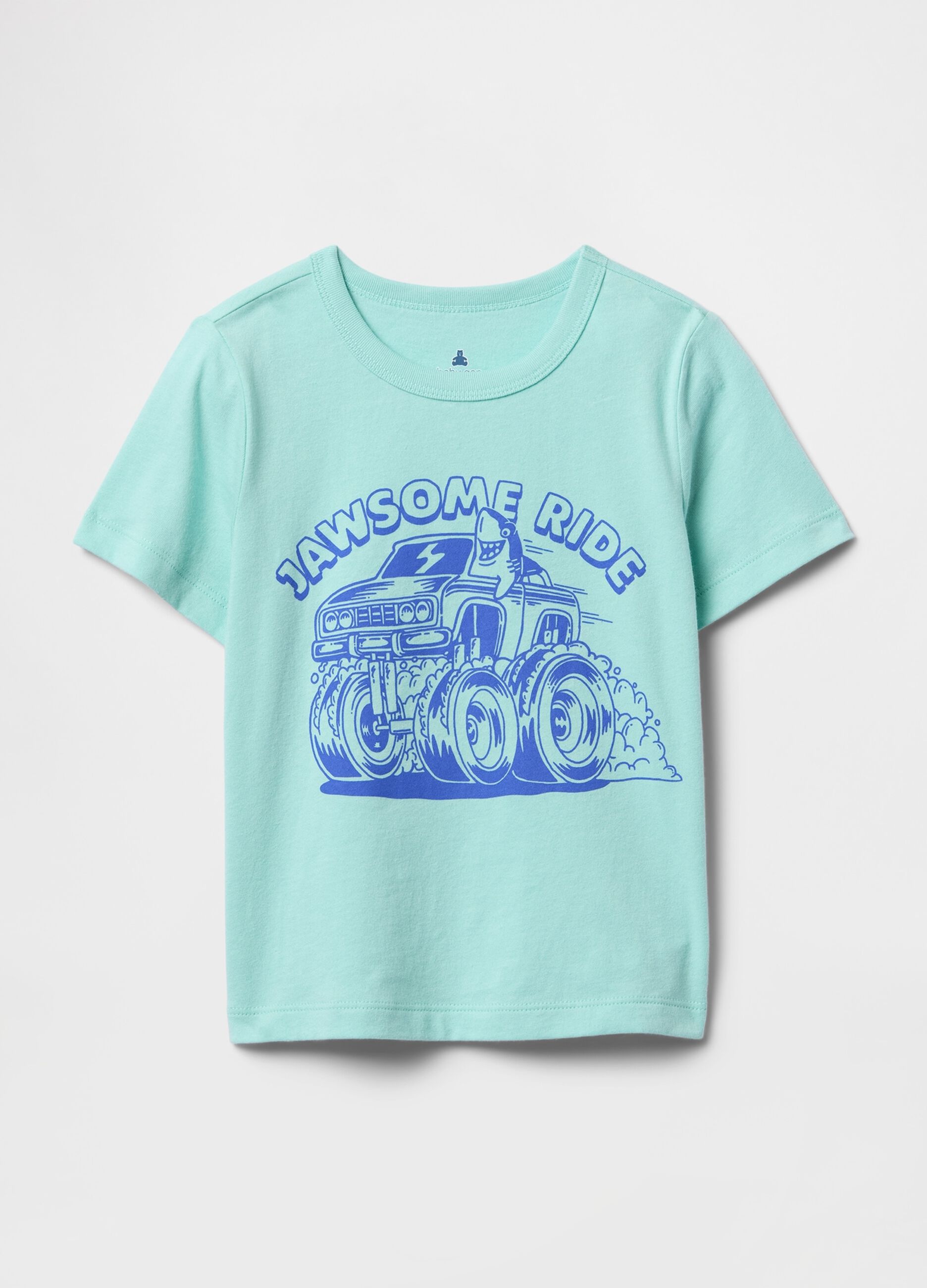 T-shirt verde con stampa grafica