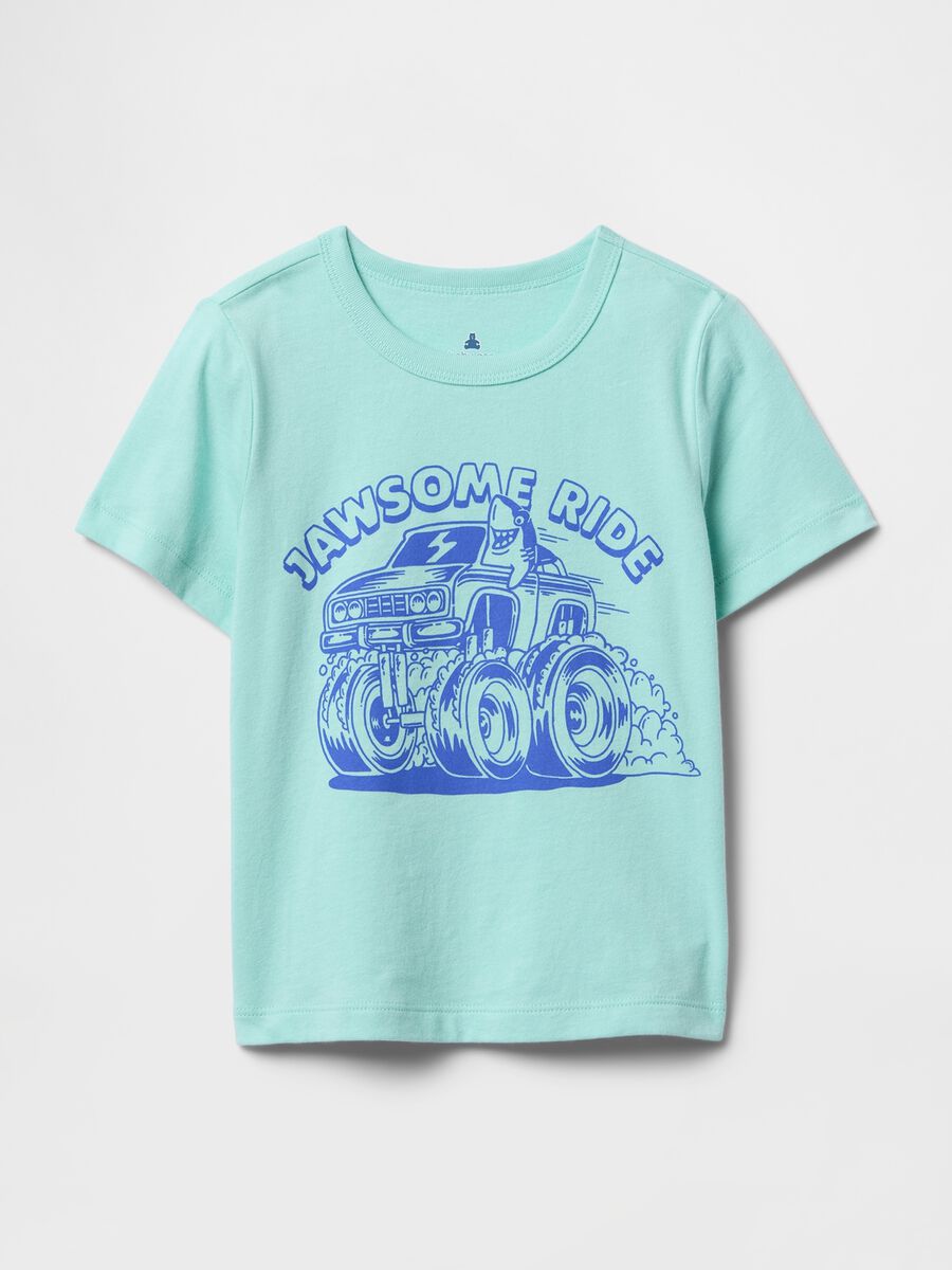 T-shirt verde con stampa grafica Bimbo_0