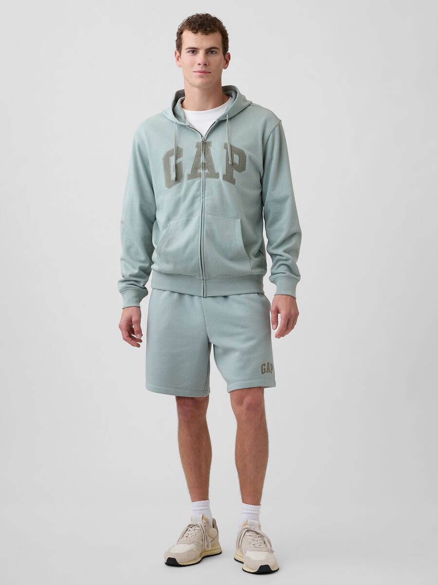 Felpa con cappuccio e logo in misto cotone Uomo_2