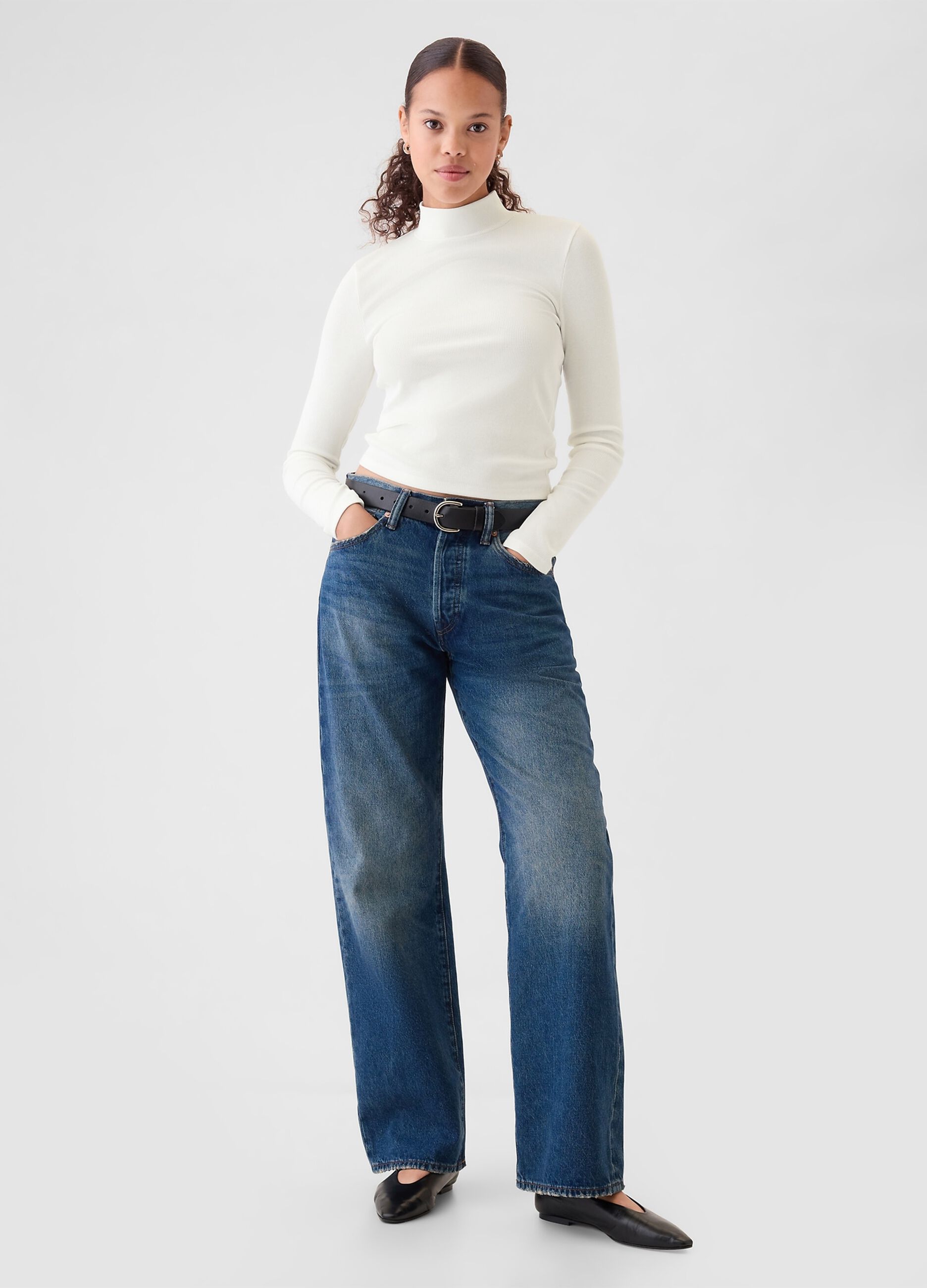 Ribbed T-shirt in stretch modal and cotton_1