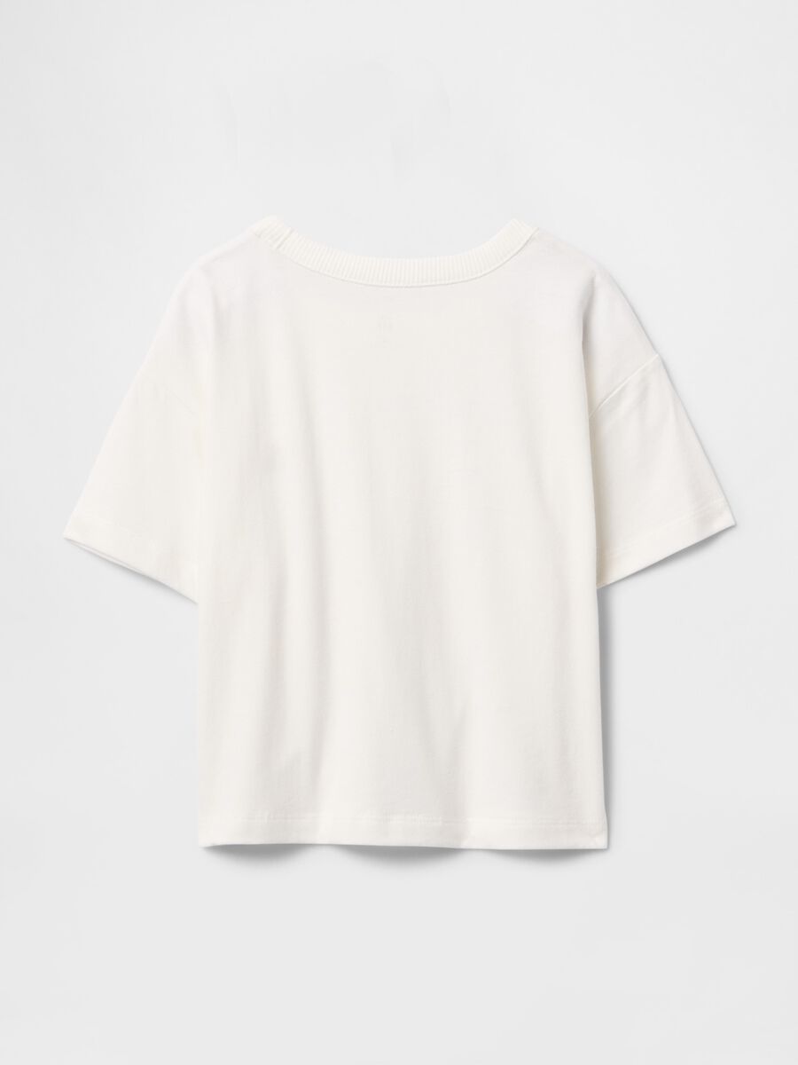 T-shirt bianca da bambina con ricamo Baby Girl_3