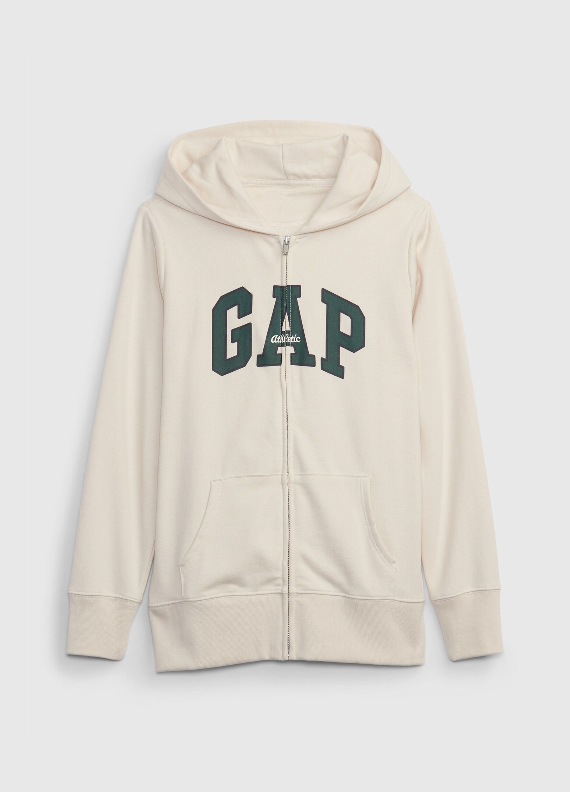 Full-zip hoodie with logo print