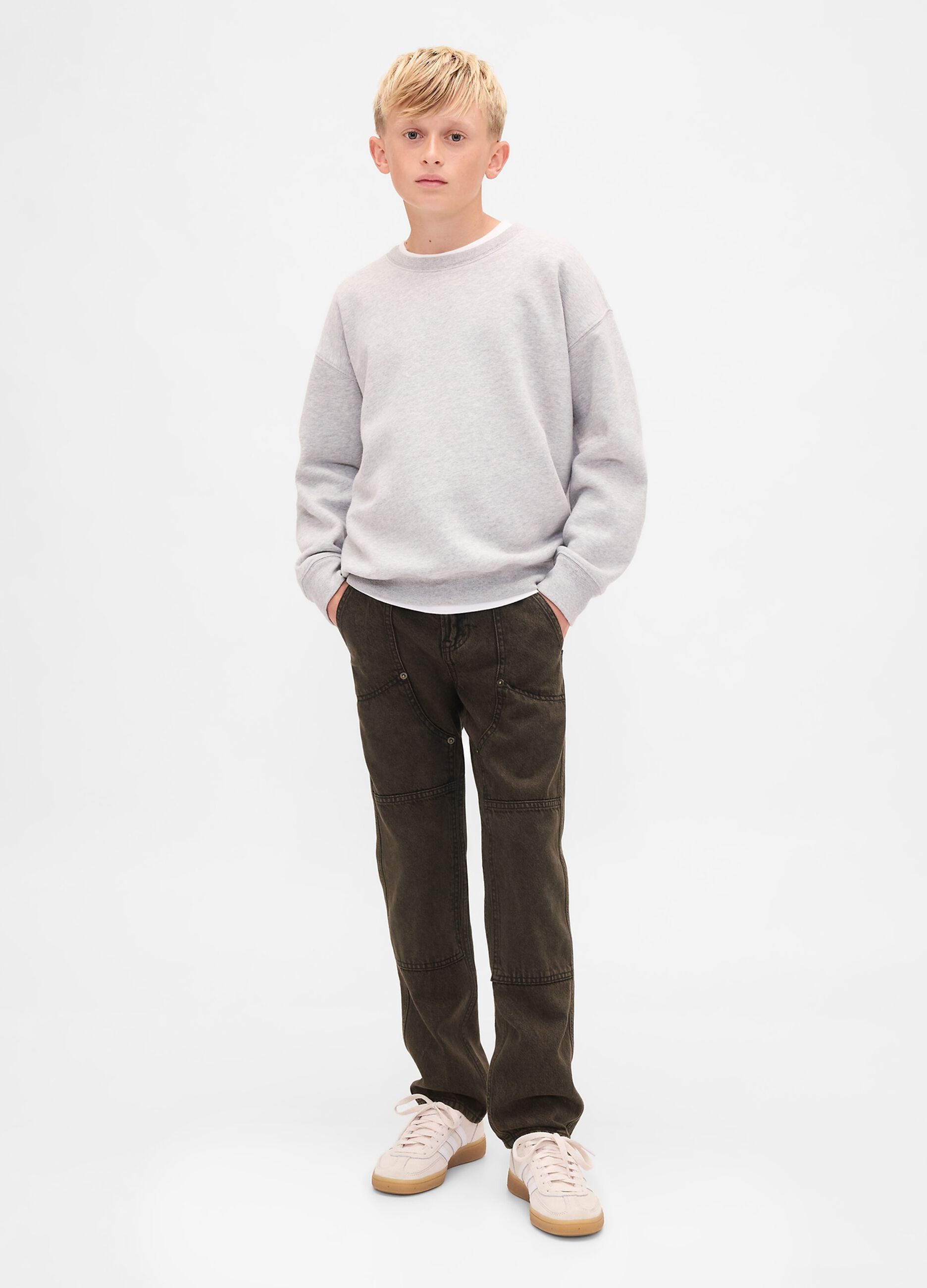 Pantaloni cargo marroni in cotone