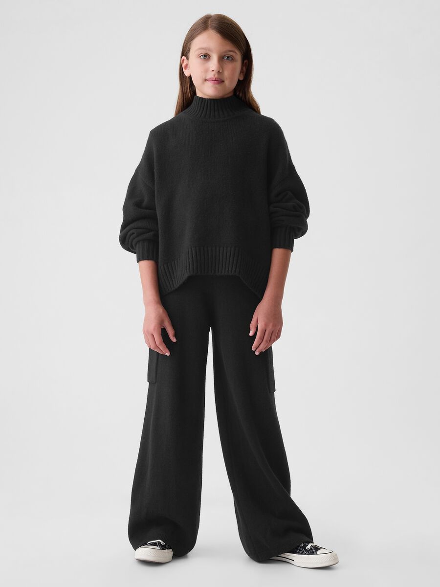 Pantalone a gamba larga in maglia Bambina_0