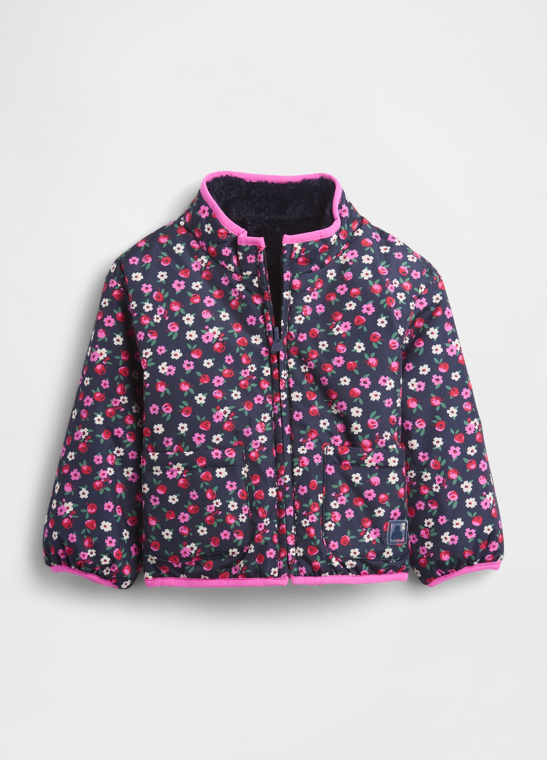Giacca blu fiori per bambina_2