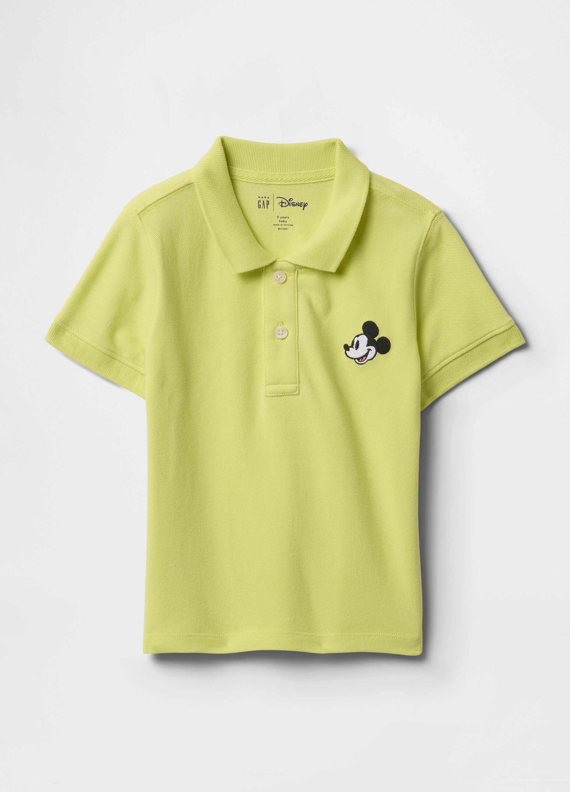 Polo in cotone con ricamo Topolino 