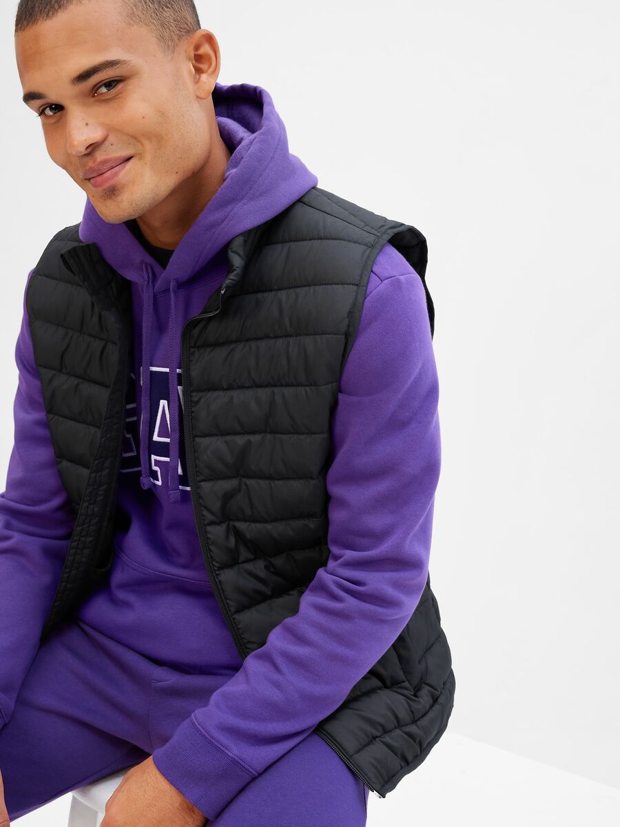 Gilet trapuntato full-zip a collo alto Uomo_0