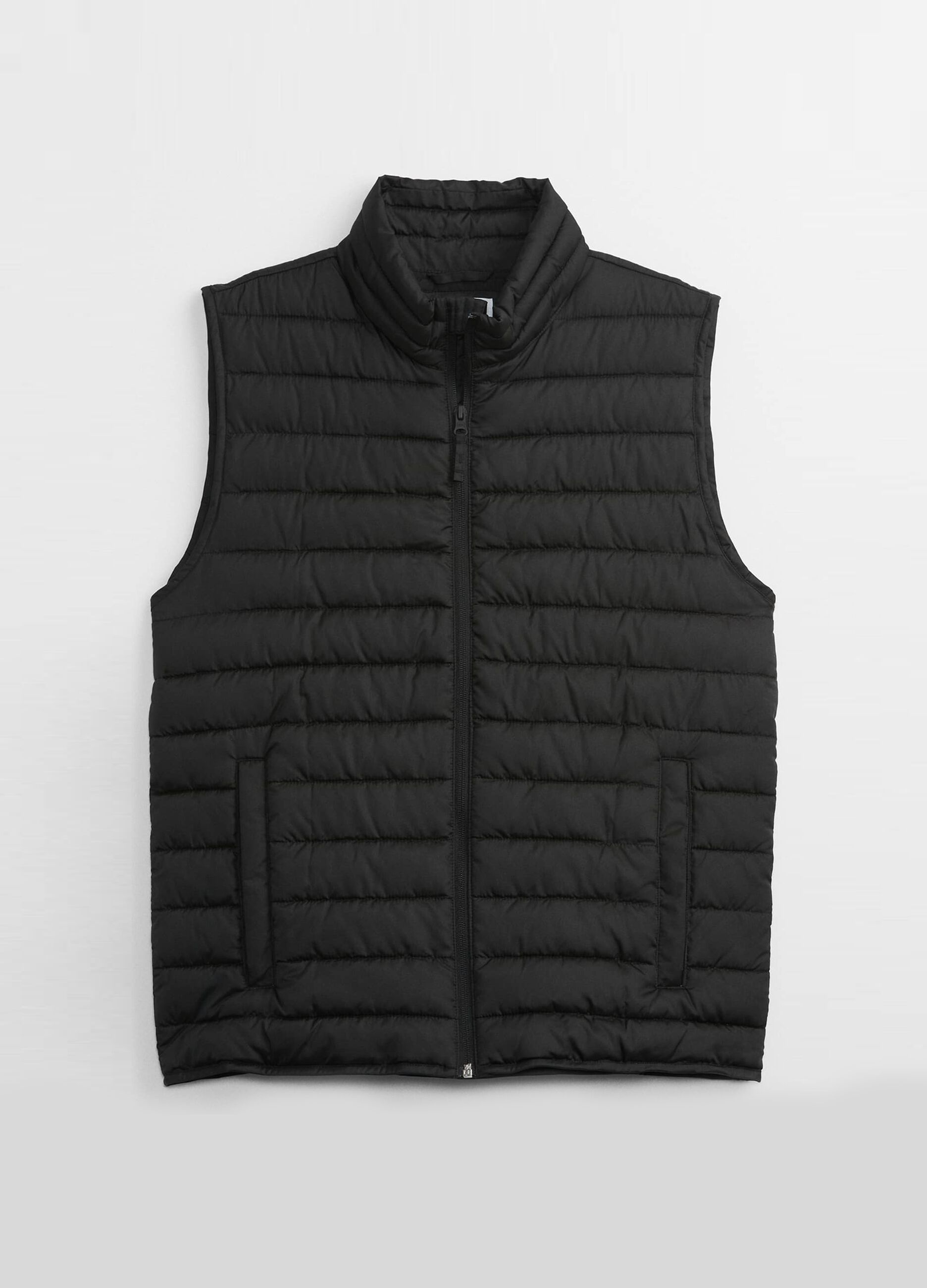 Gilet trapuntato full-zip a collo alto_2