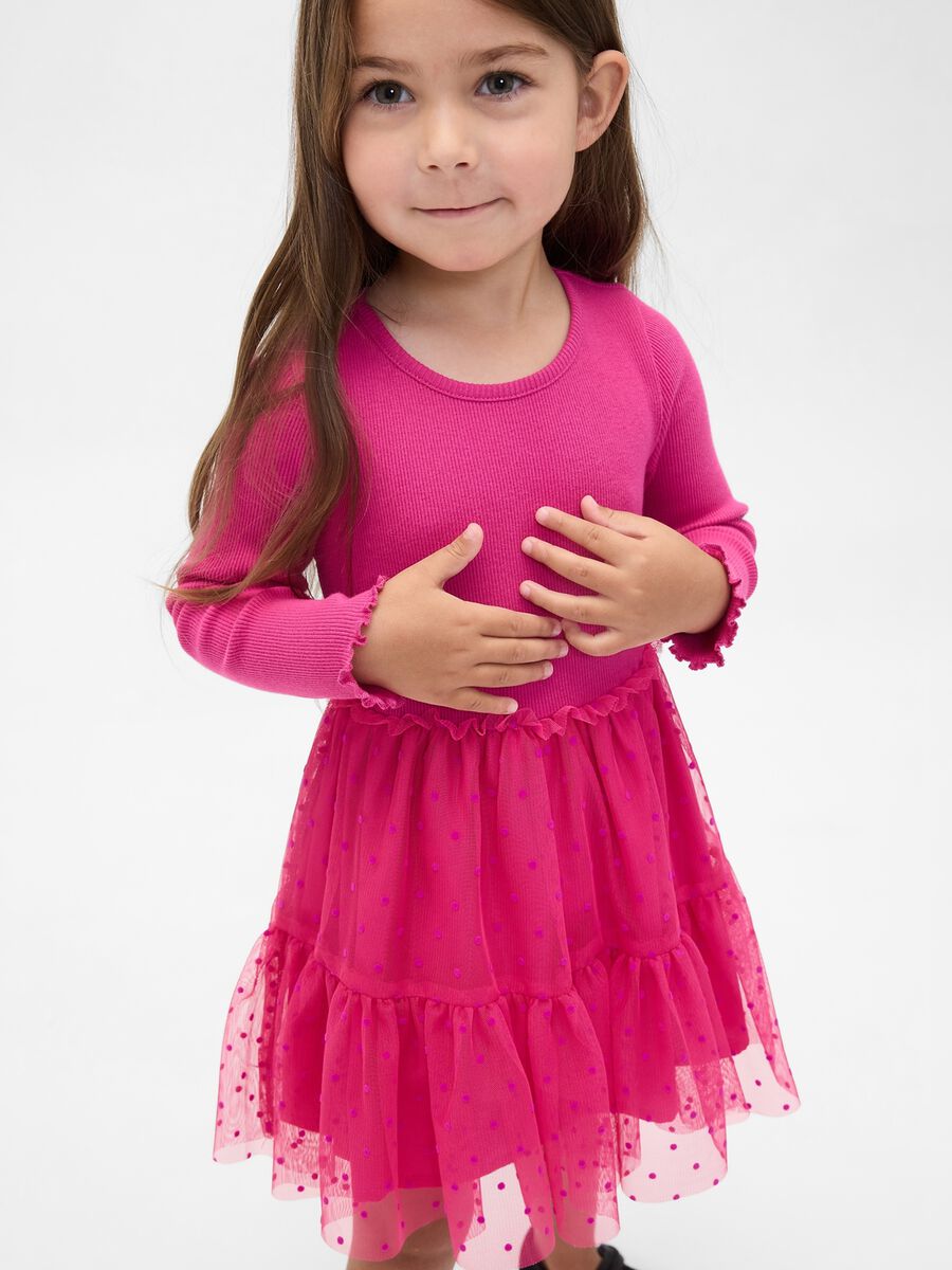 Abito rosa con gonna trasparente Bimba_0