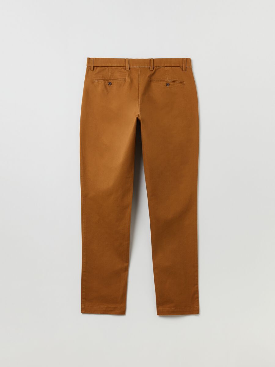 Pantaloni slim fit in cotone stretch Uomo_2