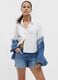 Shorts girlfriend in denim con orlo a vivo_0