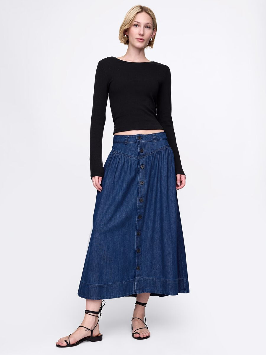 Gap Cotton Denim Long Skirt Woman_1