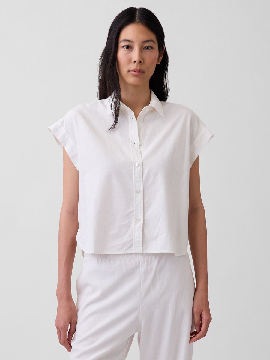 Camicia in misto lino Donna_0