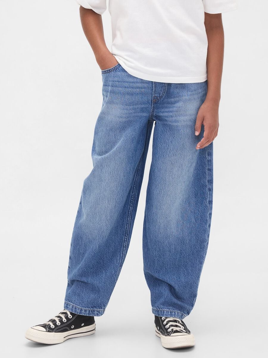 Jeans denim in puro cotone Bambino_1