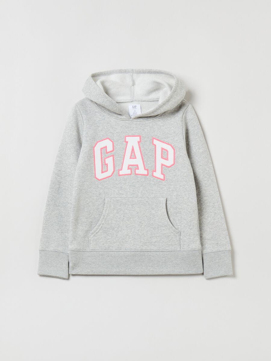 Sweatshirt with hood and logo patch Girl_1