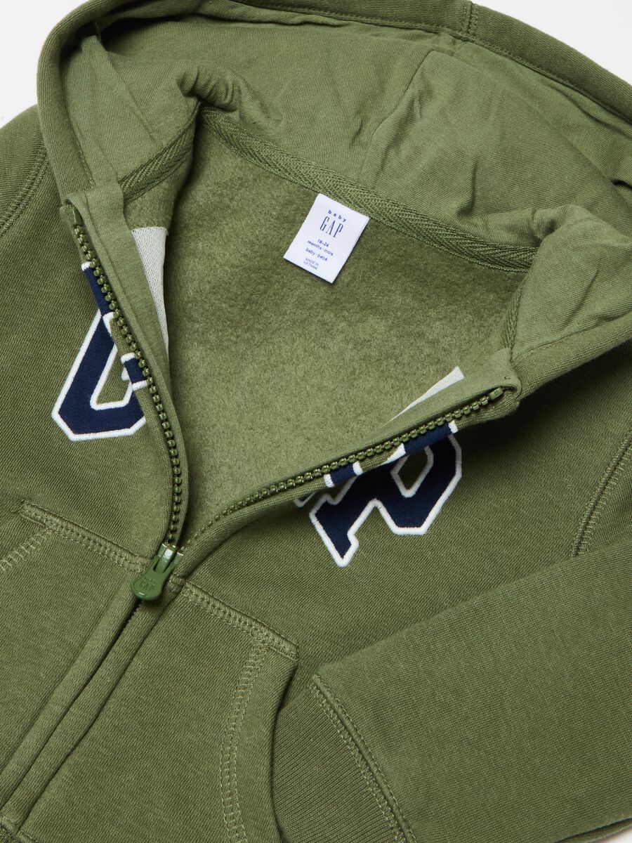 Full-zip con cappuccio e ricamo logo Bambino_2