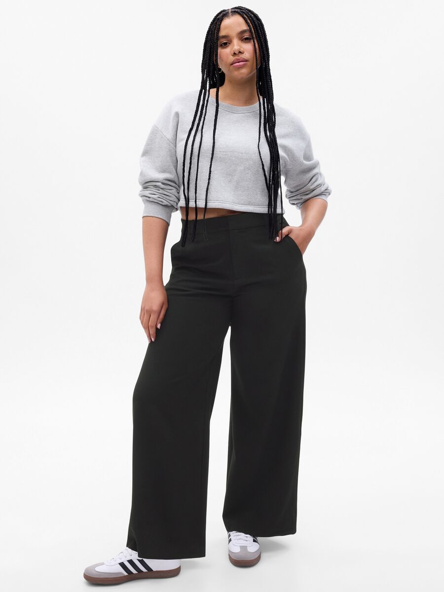 Wide-leg trousers with high waist Woman_3