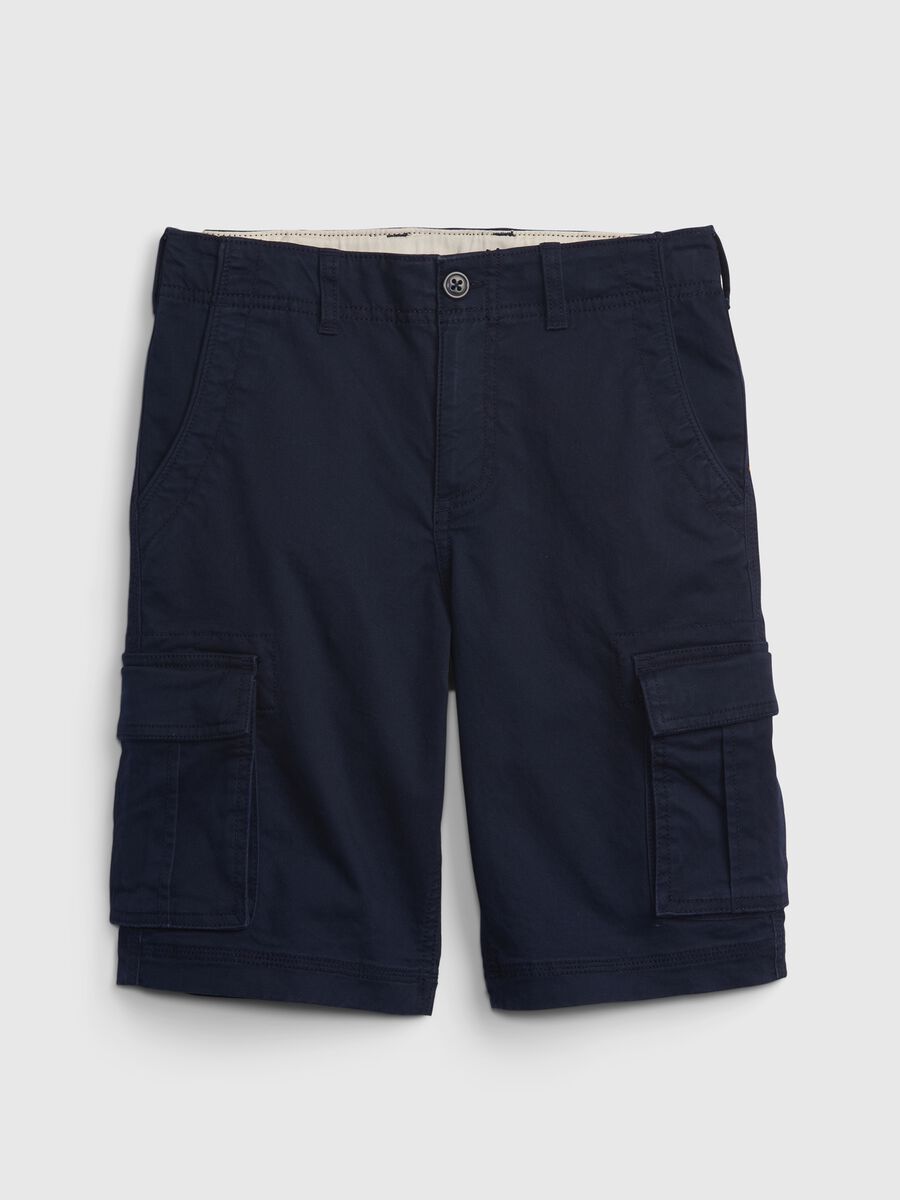 Stretch cotton cargo Bermuda shorts_0