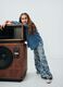 Multicolour Flared Denim Trousers_3