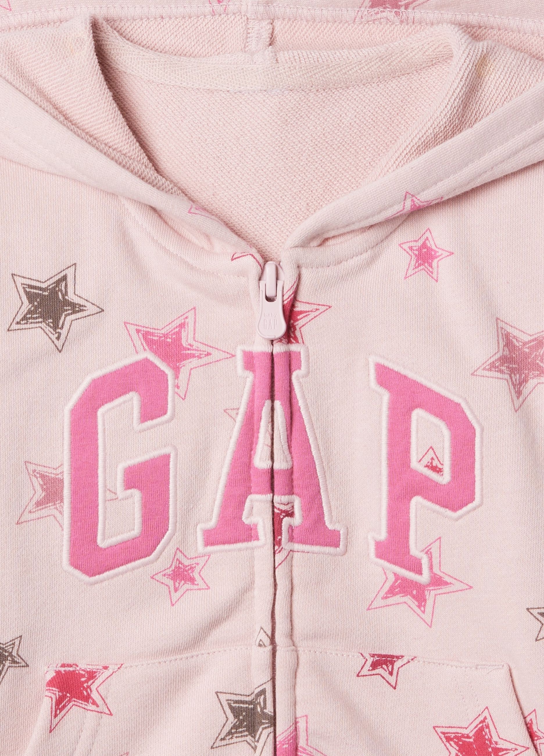 Full-zip con cappuccio con stampa e ricamo logo