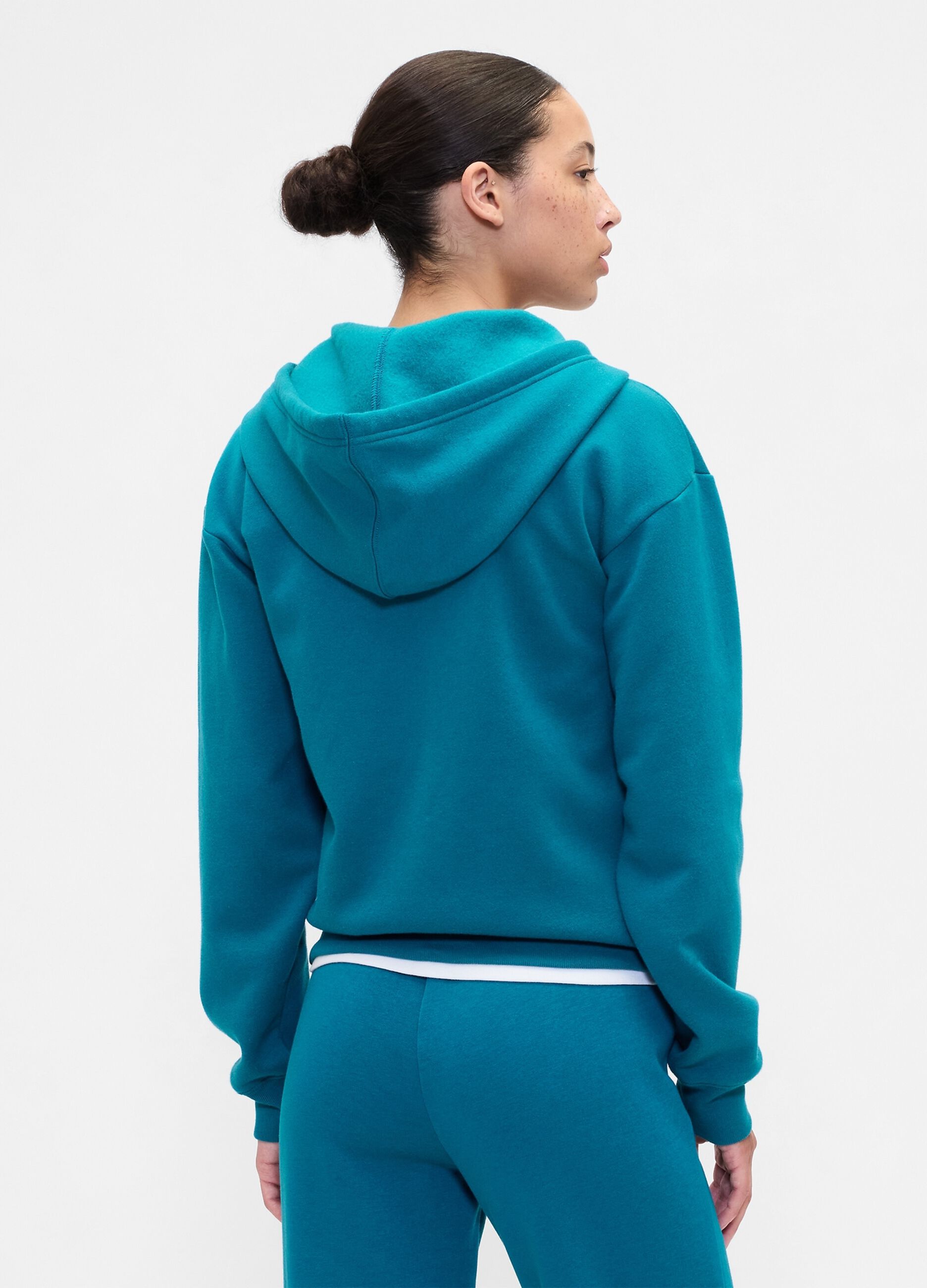 Felpa con cappuccio e zip intera