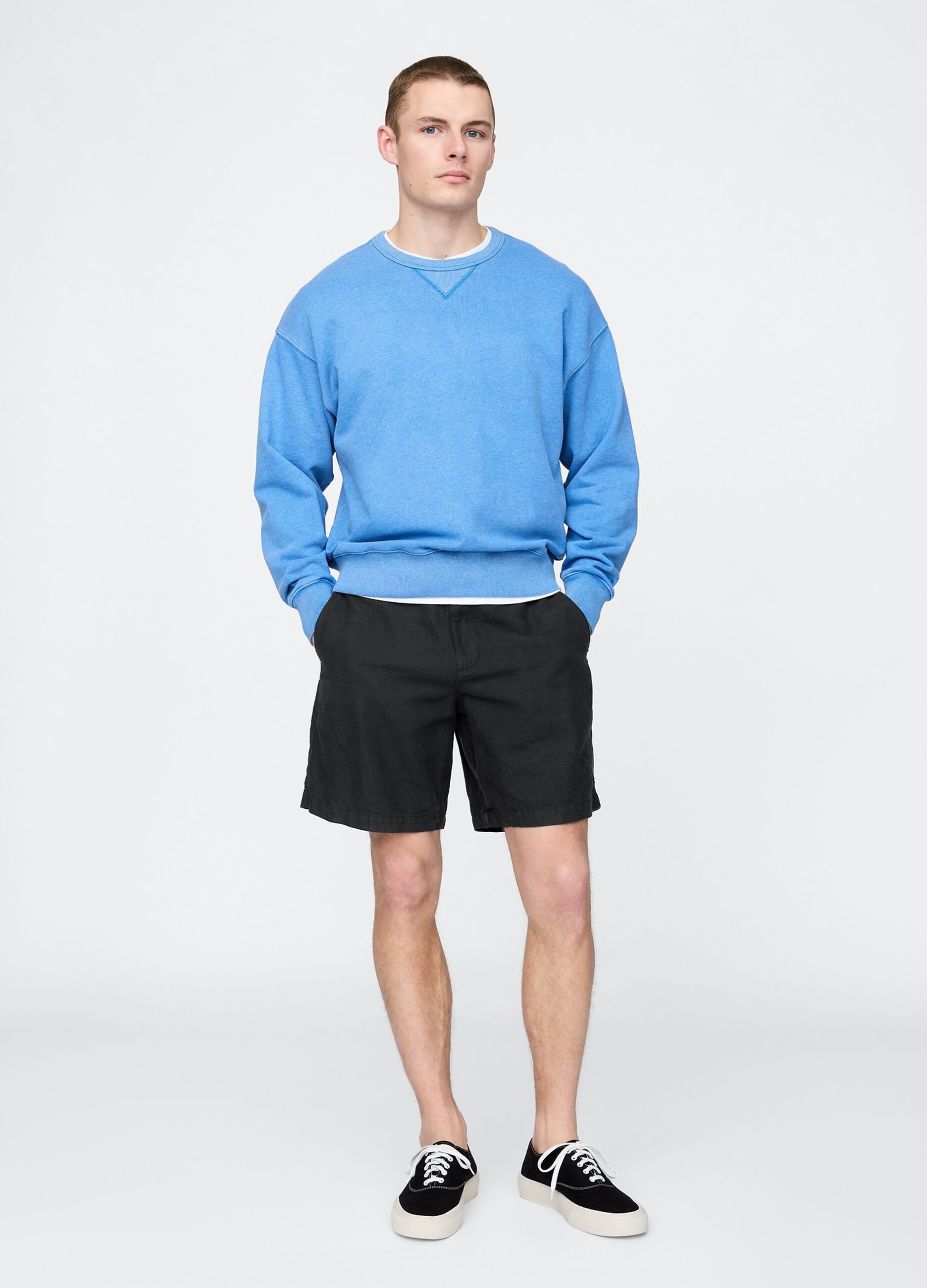 Shorts neri in lino e cotone Gap