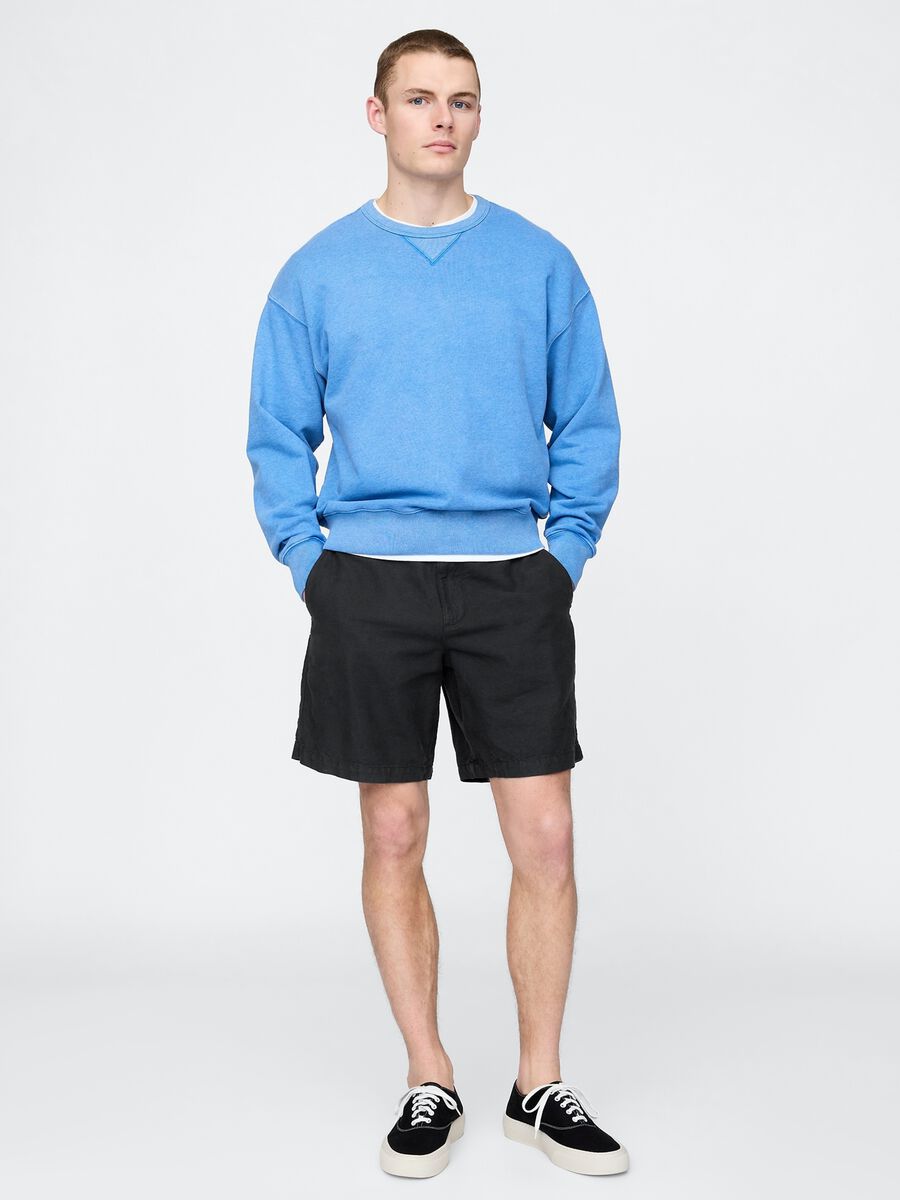 Shorts neri in lino e cotone Gap Uomo_0