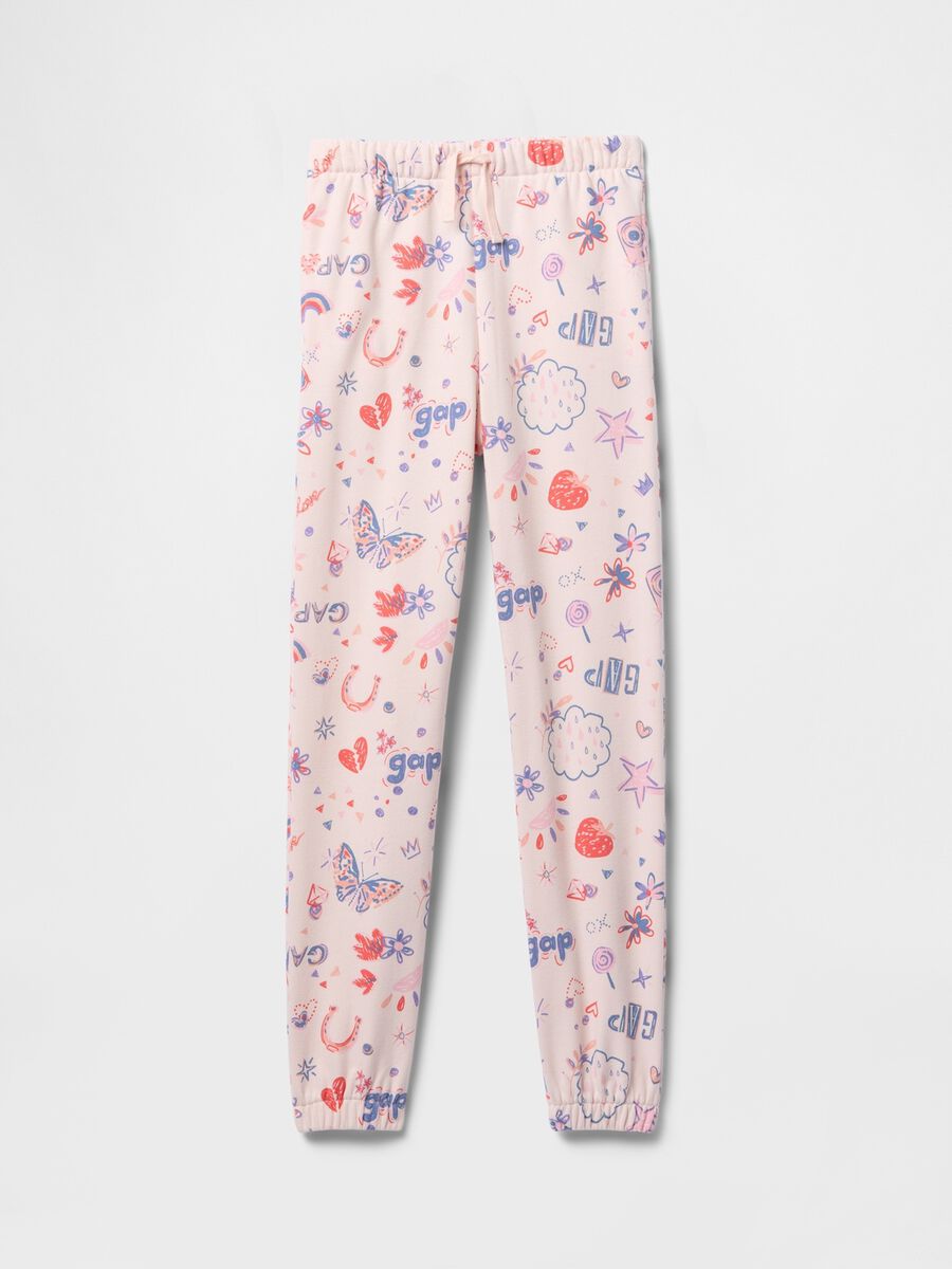 Joggers rosa con coulisse e stampa all-over Bambina_4