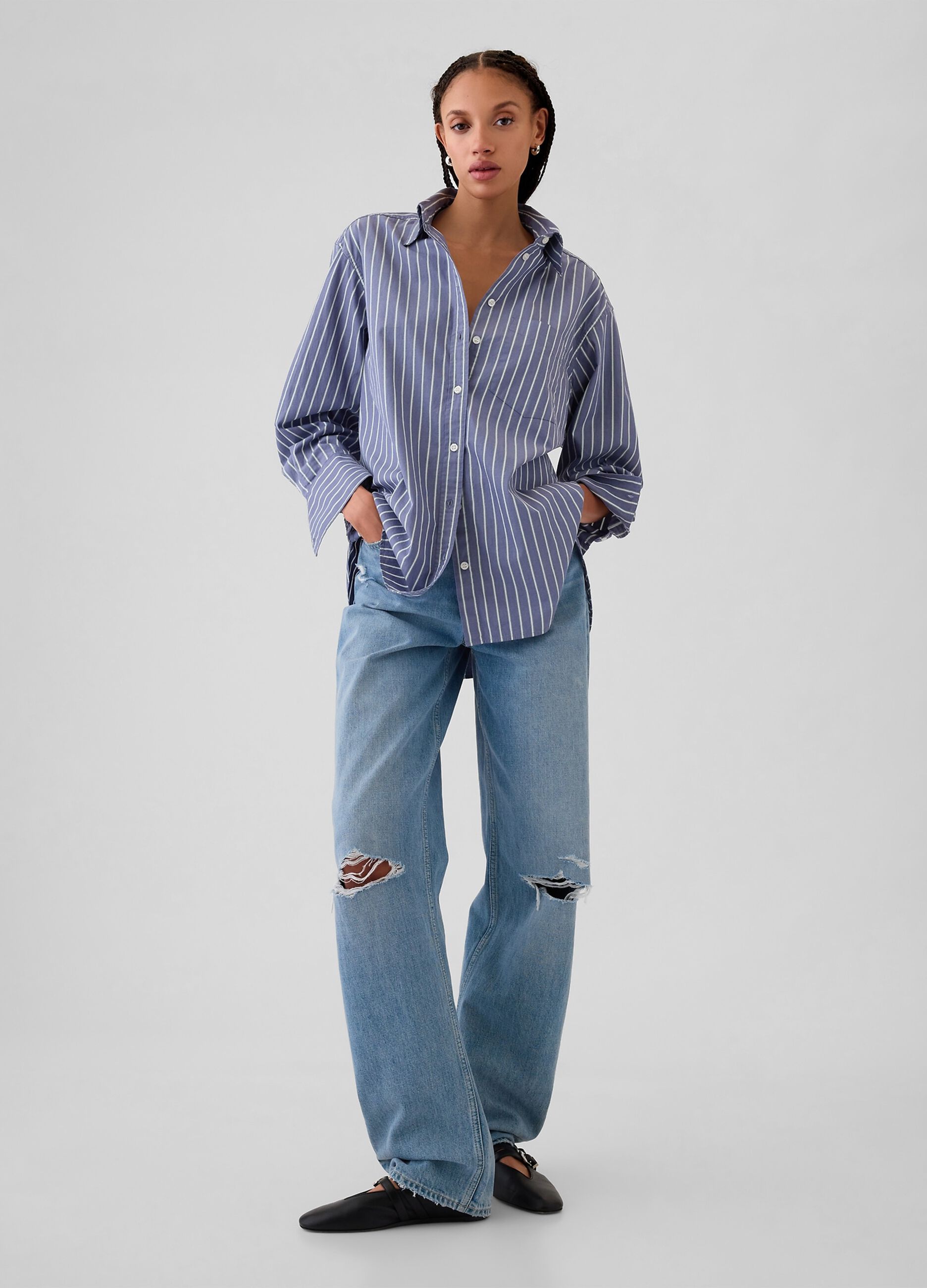 Camicia oversize a righe_1