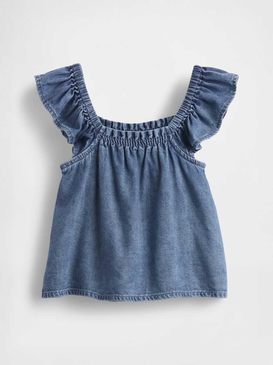 Top smock in denim leggero Bimba_2