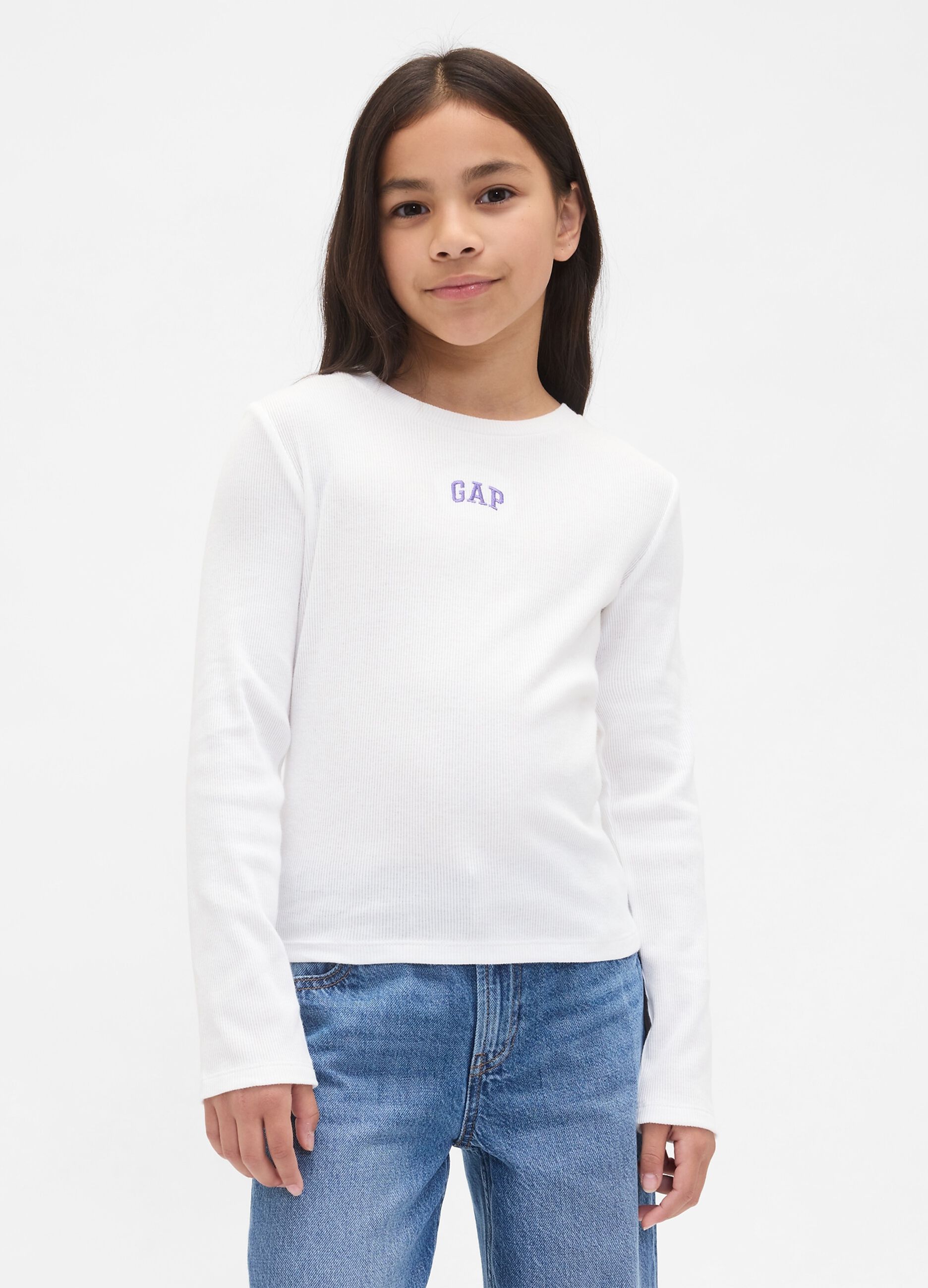 White cotton long sleeve shirt
