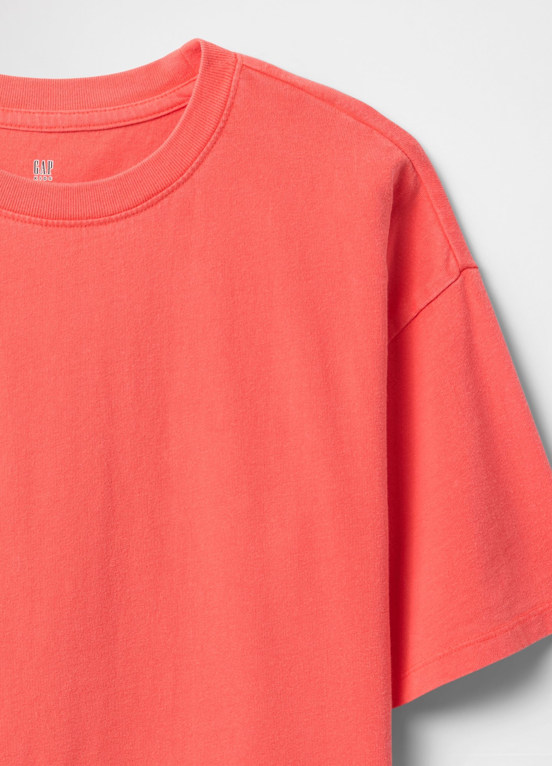 T-shirt oversize corallo in cotone_1