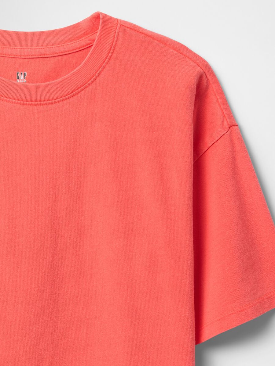 T-shirt oversize corallo in cotone Boy_1