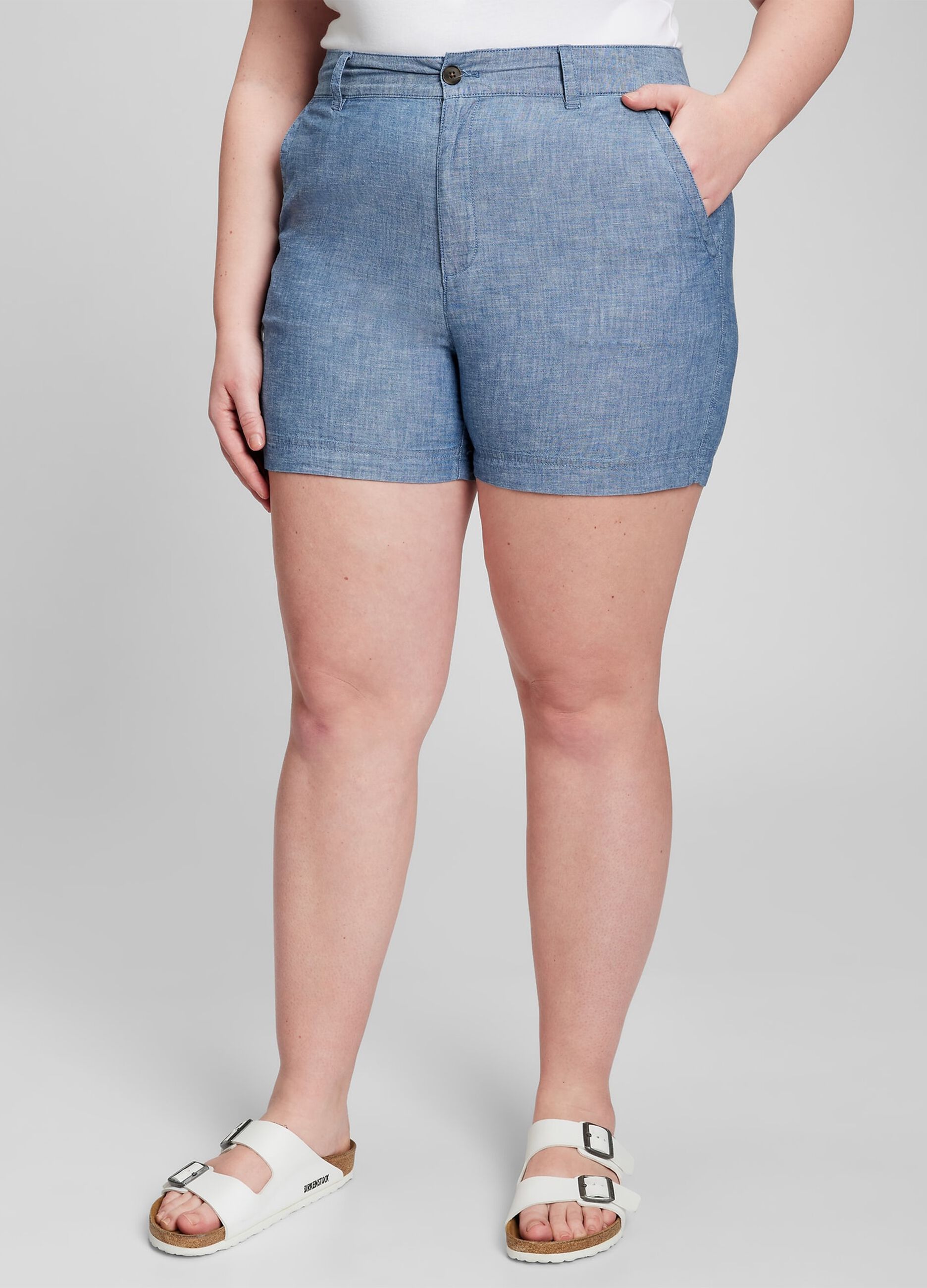 Chino shorts in chambray cotton_2