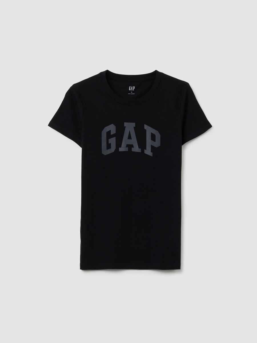 T-shirt in cotone con stampa logo Donna_1