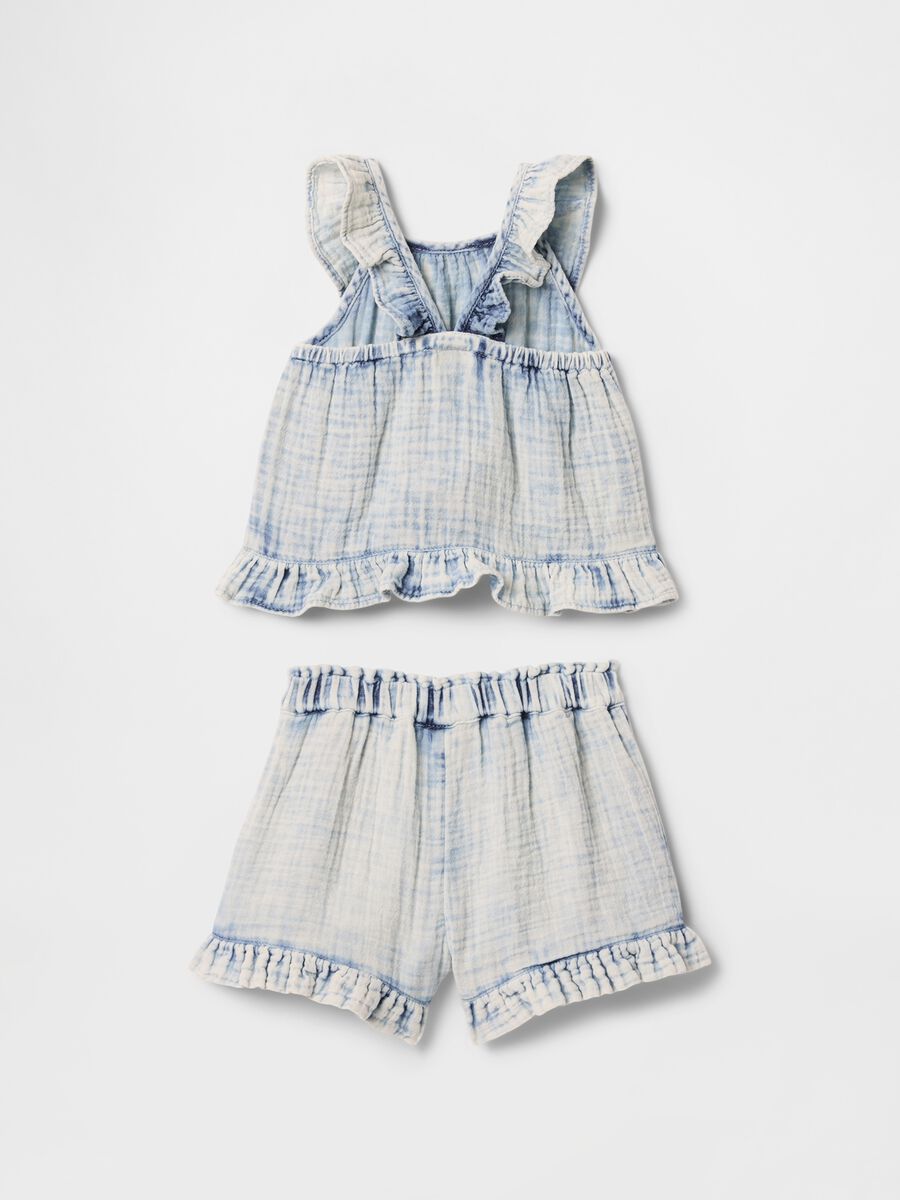 Completo estivo con top e pantaloncini a balze Bimba_2
