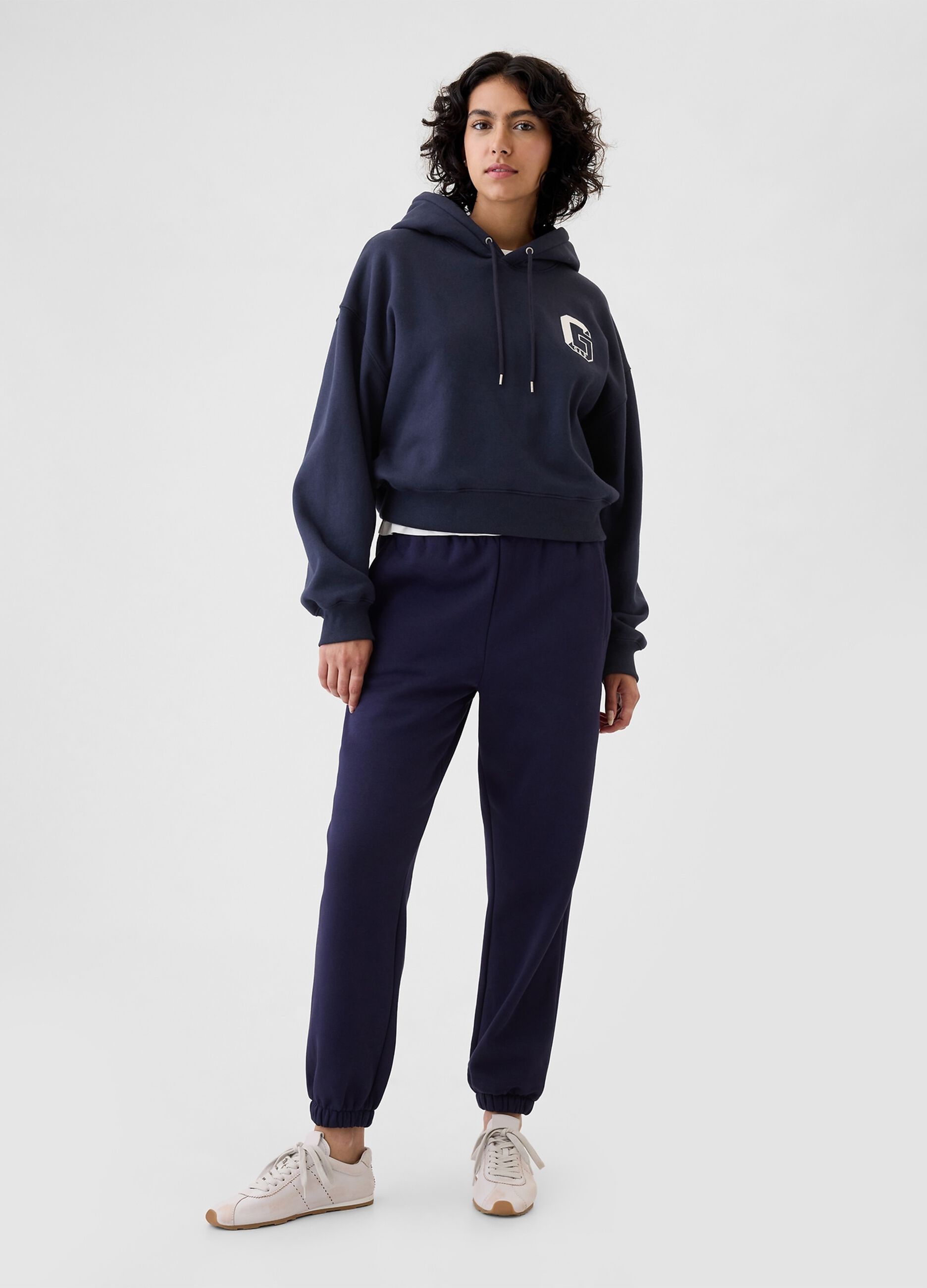 Felpa oversize con cappuccio e logo_1