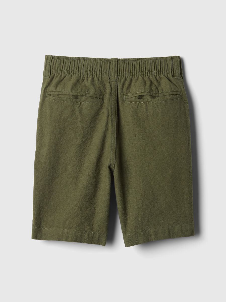 Bermuda in lino e viscosa con vita stretch Bambino_4