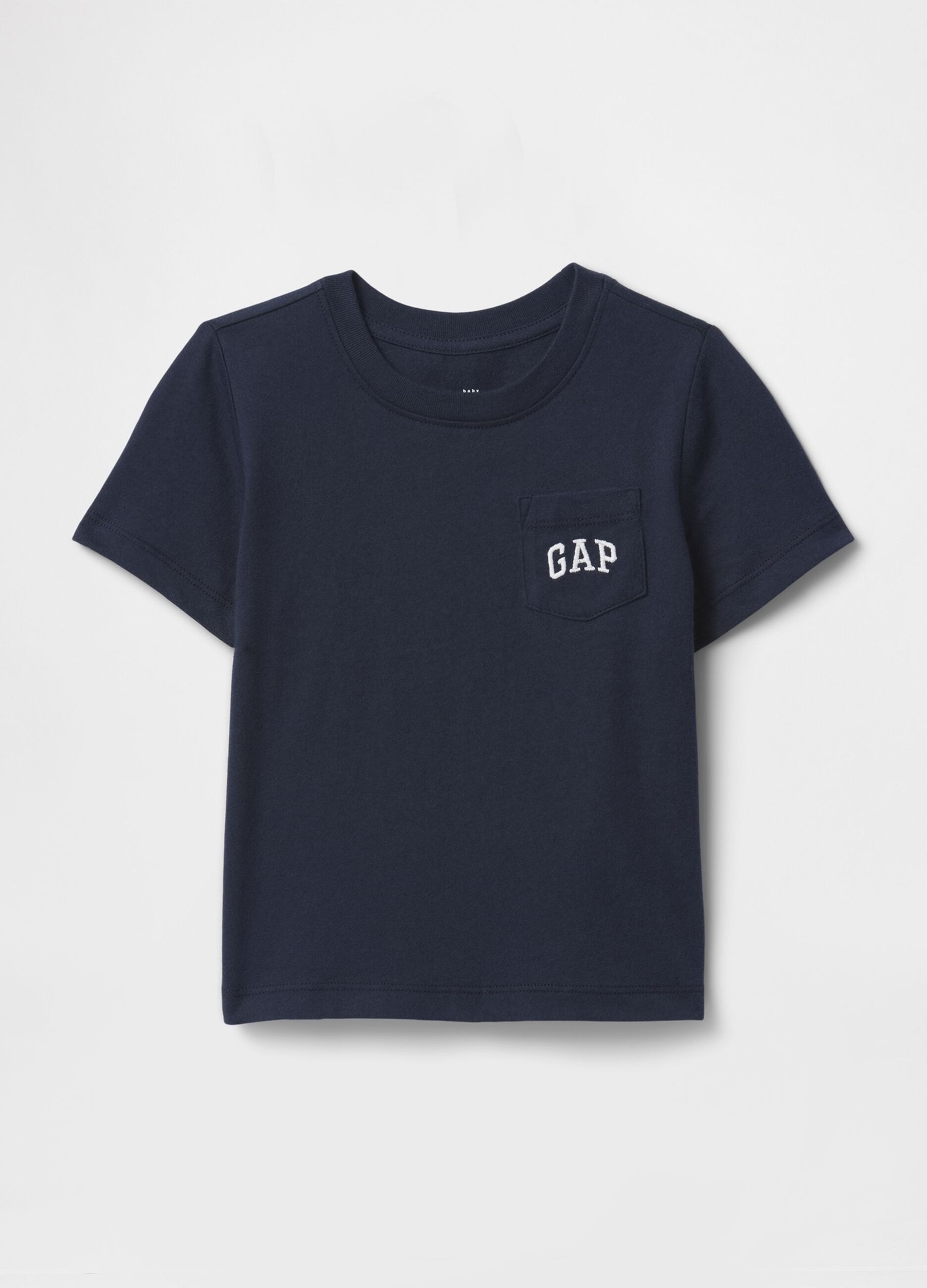 T-shirt girocollo blu con taschino GAP
