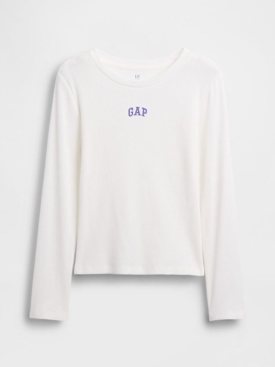 White cotton long sleeve shirt Girl_2