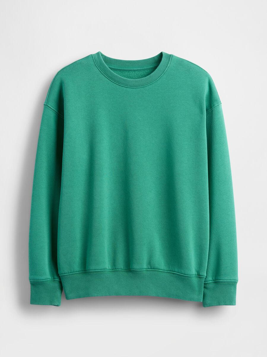 Felpa verde girocollo in cotone Bambino_4