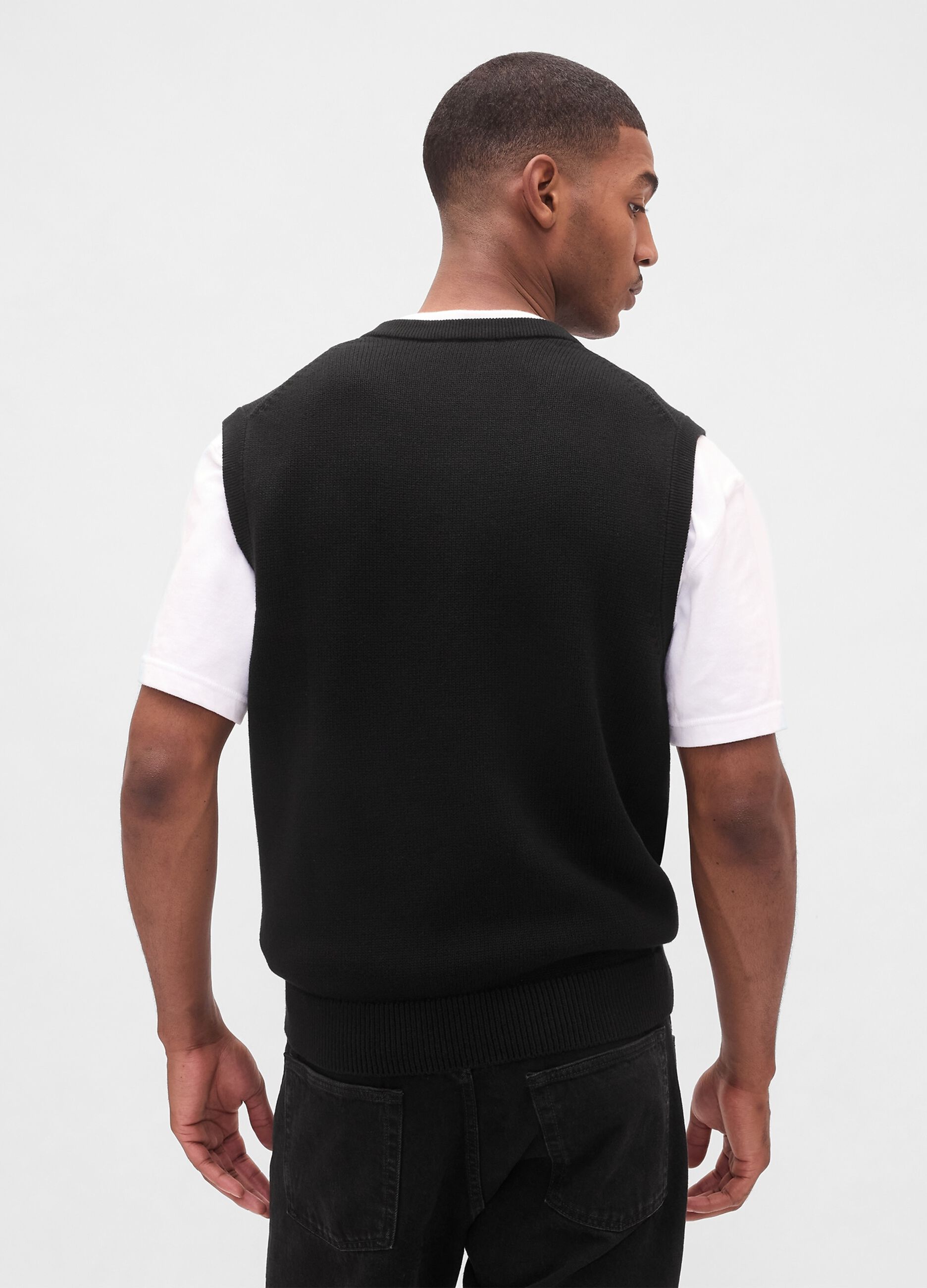 Gilet nero in puro cotone_1