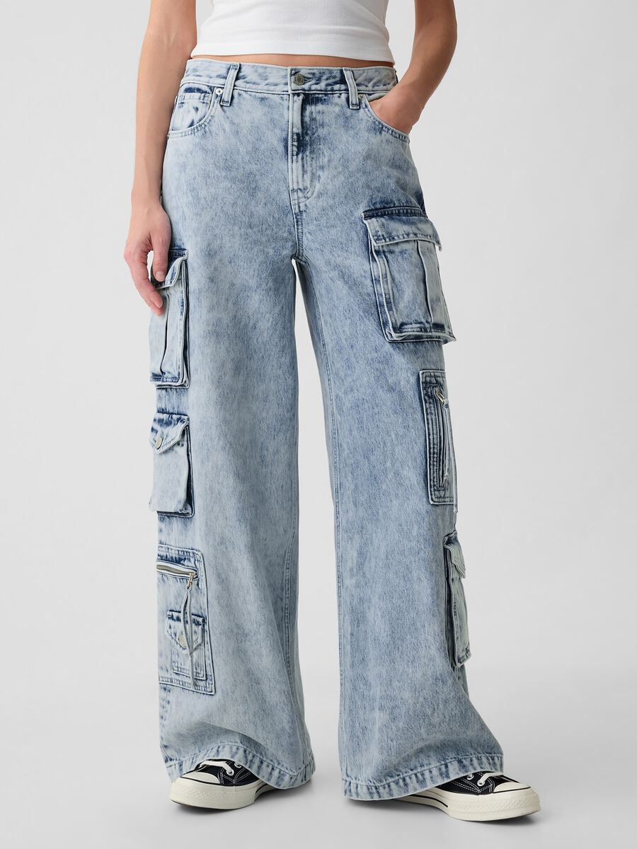 Jeans cargo baggy fit multitasche Donna_1