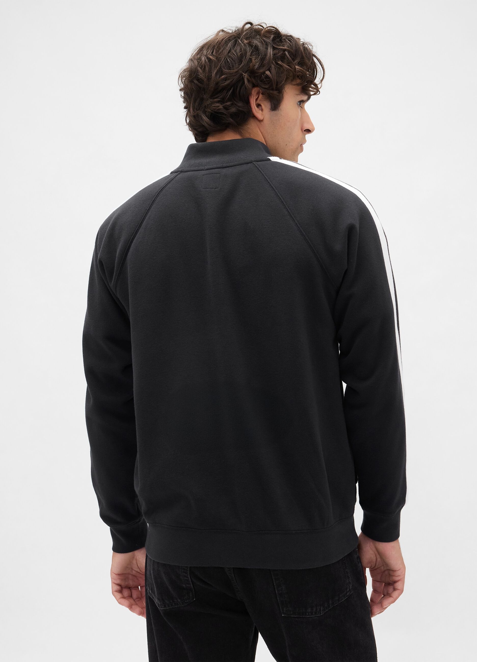 Felpa in misto cotone con zip intera