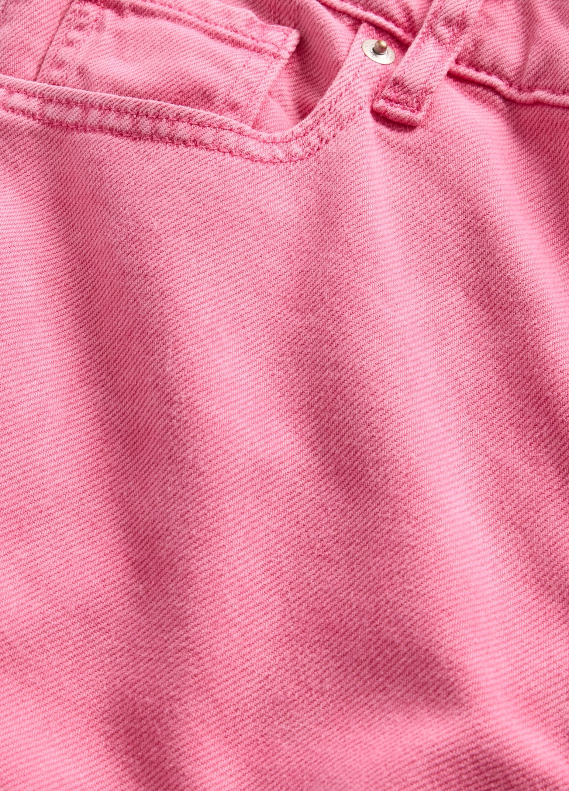 Pantaloni wide leg in denim rosa Gap_5